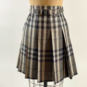 Burberry pleated metallic plaid school girl skirt